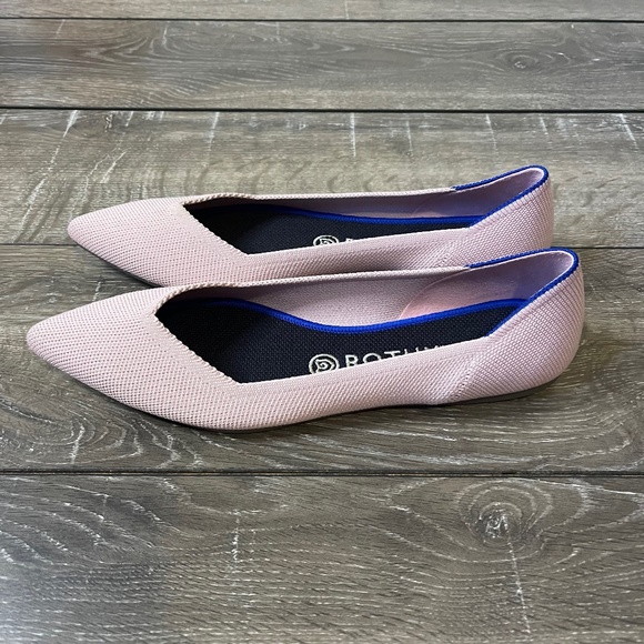 Rothy's Light Pink Blush Points Pointed Toe Flats Women's Size 9 - Picture 1 of 8